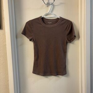 Old Navy Ribbed Brown Tee